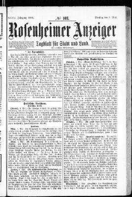 Rosenheimer Anzeiger Dienstag 6. Mai 1890