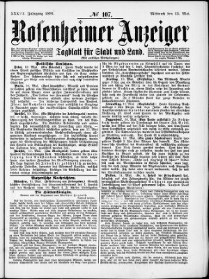 Rosenheimer Anzeiger Mittwoch 13. Mai 1891