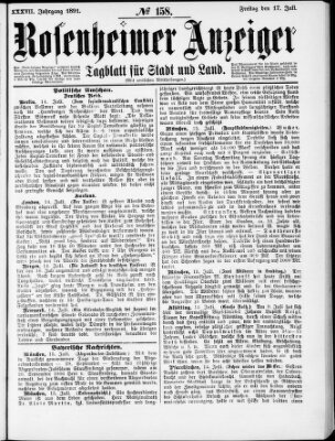 Rosenheimer Anzeiger Freitag 17. Juli 1891