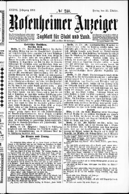 Rosenheimer Anzeiger Freitag 23. Oktober 1891