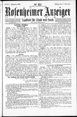 Rosenheimer Anzeiger Freitag 6. November 1891