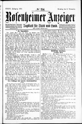 Rosenheimer Anzeiger Sonntag 8. November 1891