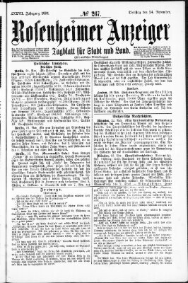 Rosenheimer Anzeiger Dienstag 24. November 1891