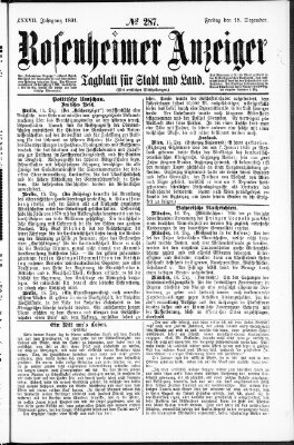 Rosenheimer Anzeiger Freitag 18. Dezember 1891