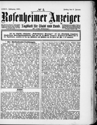 Rosenheimer Anzeiger Freitag 6. Januar 1893