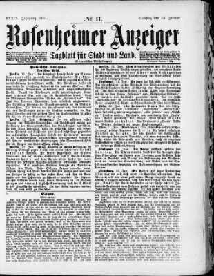 Rosenheimer Anzeiger Samstag 14. Januar 1893