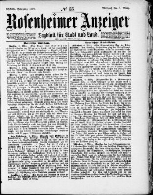 Rosenheimer Anzeiger Mittwoch 8. März 1893