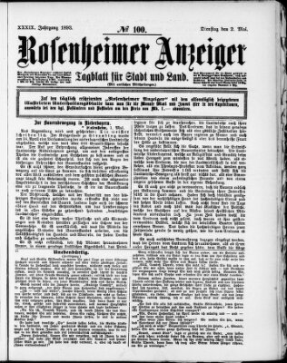 Rosenheimer Anzeiger Dienstag 2. Mai 1893