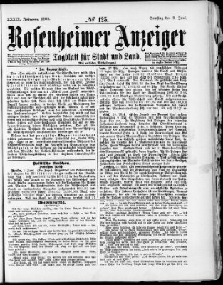 Rosenheimer Anzeiger Samstag 3. Juni 1893