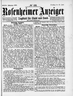 Rosenheimer Anzeiger Dienstag 13. Juni 1893