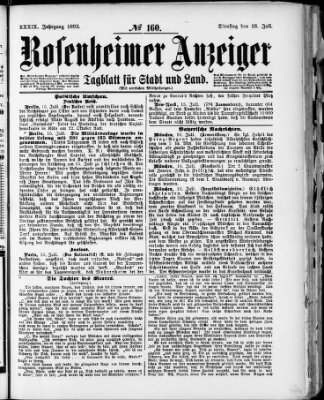 Rosenheimer Anzeiger Dienstag 18. Juli 1893