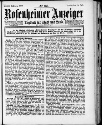 Rosenheimer Anzeiger Freitag 28. Juli 1893