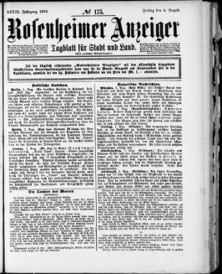 Rosenheimer Anzeiger Freitag 4. August 1893