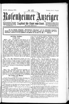 Rosenheimer Anzeiger Sonntag 6. August 1893