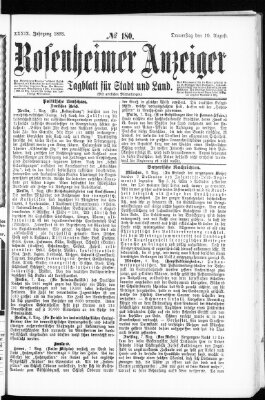 Rosenheimer Anzeiger Donnerstag 10. August 1893