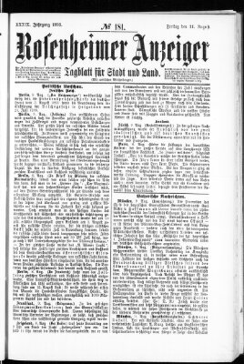 Rosenheimer Anzeiger Freitag 11. August 1893