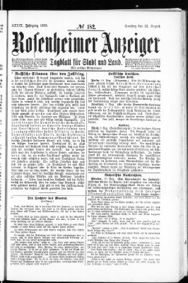 Rosenheimer Anzeiger Samstag 12. August 1893