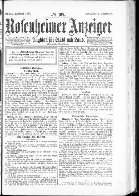 Rosenheimer Anzeiger Freitag 1. September 1893