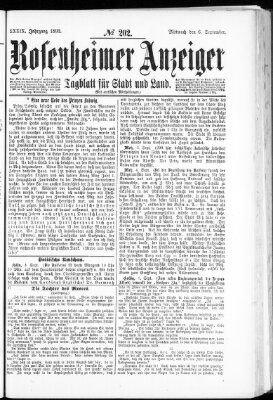 Rosenheimer Anzeiger Mittwoch 6. September 1893