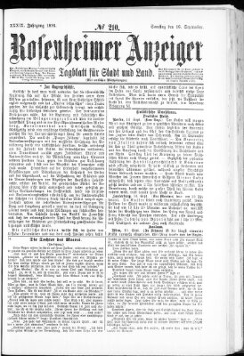 Rosenheimer Anzeiger Samstag 16. September 1893