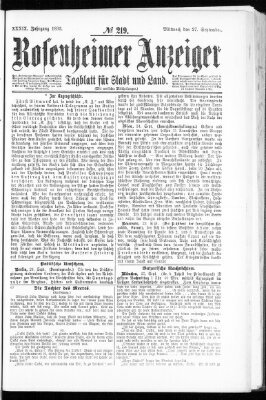 Rosenheimer Anzeiger Mittwoch 27. September 1893