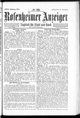 Rosenheimer Anzeiger Freitag 17. November 1893