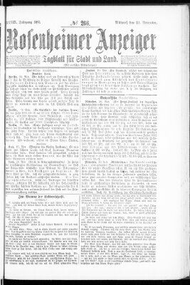 Rosenheimer Anzeiger Mittwoch 22. November 1893