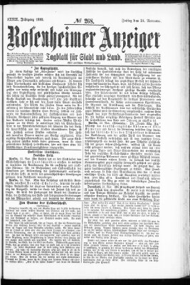 Rosenheimer Anzeiger Freitag 24. November 1893