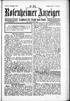 Rosenheimer Anzeiger Sonntag 3. Dezember 1893