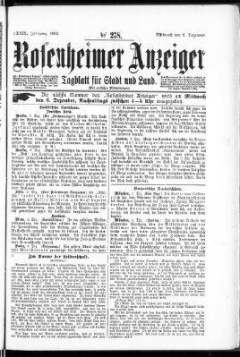 Rosenheimer Anzeiger Mittwoch 6. Dezember 1893