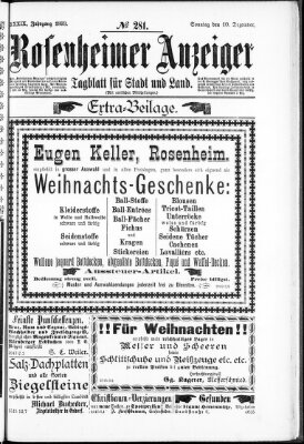 Rosenheimer Anzeiger Sonntag 10. Dezember 1893