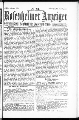 Rosenheimer Anzeiger Donnerstag 14. Dezember 1893