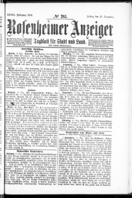 Rosenheimer Anzeiger Freitag 15. Dezember 1893