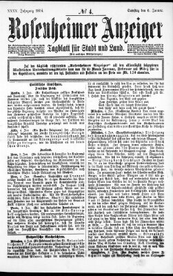 Rosenheimer Anzeiger Samstag 6. Januar 1894