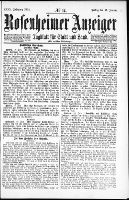 Rosenheimer Anzeiger Freitag 19. Januar 1894