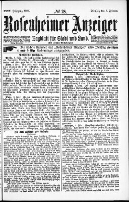 Rosenheimer Anzeiger Dienstag 6. Februar 1894