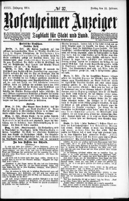 Rosenheimer Anzeiger Freitag 16. Februar 1894