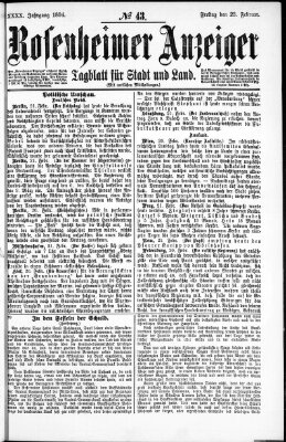 Rosenheimer Anzeiger Freitag 23. Februar 1894