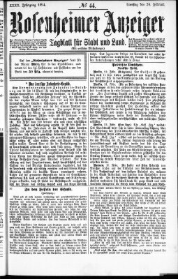 Rosenheimer Anzeiger Samstag 24. Februar 1894