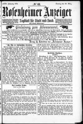 Rosenheimer Anzeiger Sonntag 18. März 1894