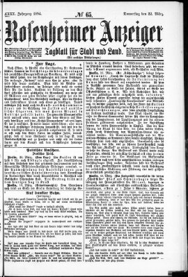 Rosenheimer Anzeiger Donnerstag 22. März 1894