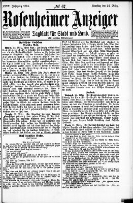 Rosenheimer Anzeiger Samstag 24. März 1894