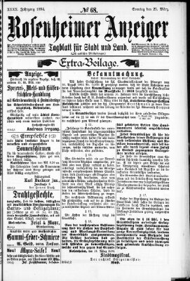 Rosenheimer Anzeiger Sonntag 25. März 1894