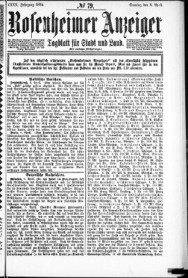 Rosenheimer Anzeiger Sonntag 8. April 1894