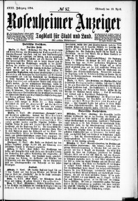 Rosenheimer Anzeiger Mittwoch 18. April 1894