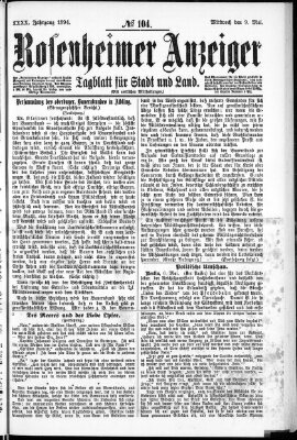 Rosenheimer Anzeiger Mittwoch 9. Mai 1894