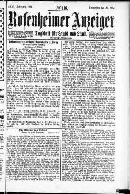 Rosenheimer Anzeiger Donnerstag 24. Mai 1894