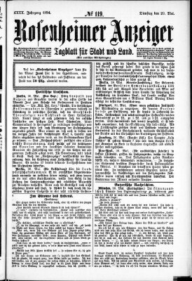 Rosenheimer Anzeiger Dienstag 29. Mai 1894