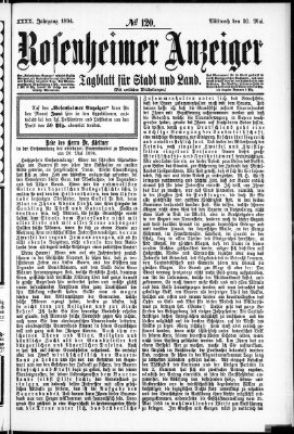 Rosenheimer Anzeiger Mittwoch 30. Mai 1894