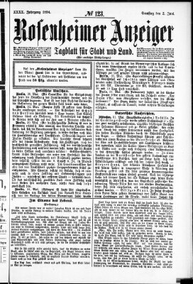 Rosenheimer Anzeiger Samstag 2. Juni 1894